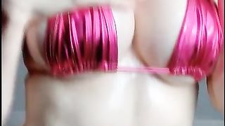 Amouranth Diamond Pink Bikini Oily Patreon Video